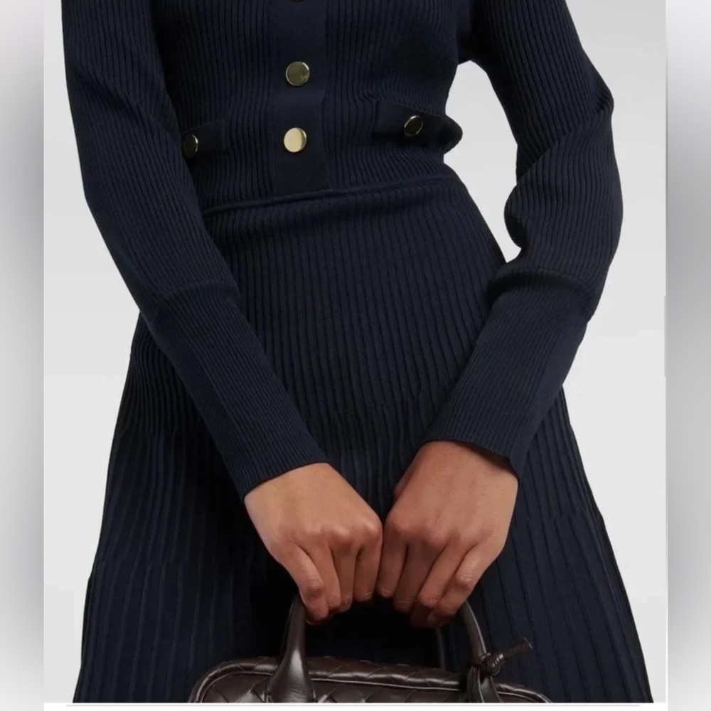 Veronica Beard Slim Sleeve Lauper Dress in Navy Sz S - Picture 2 of 5